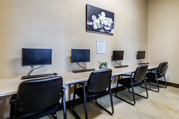 Business center with computer stations